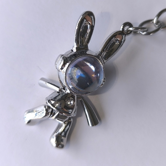 Space Bunny Animated Moving Hands Legs Keychain Key Ring - Picture 9 of 11